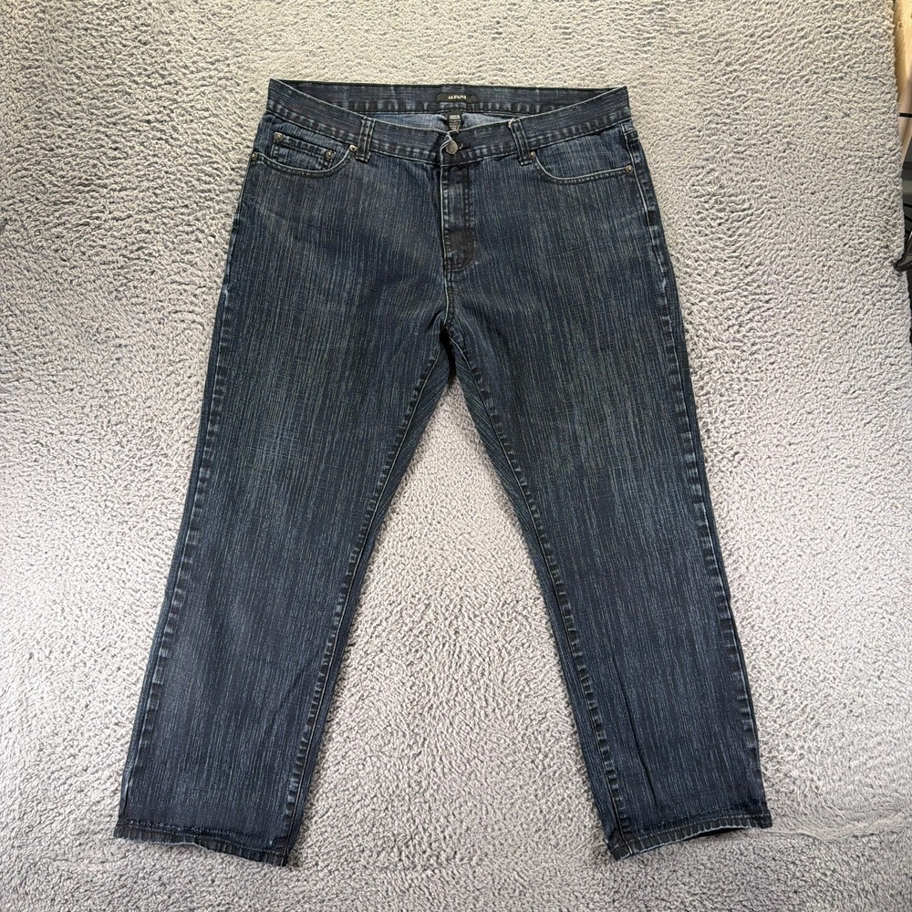 Alfani Jeans Mens 38x30 Blue Cotton Denim Straight Leg Travel Workwear Utility